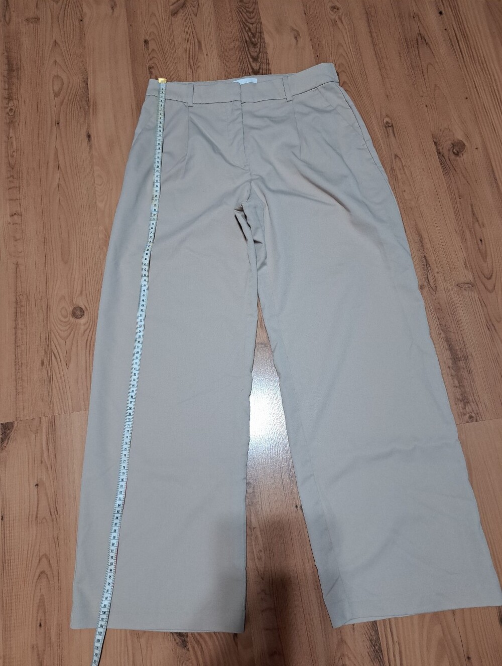 Women's Light Beige  Pants - Classic Wide Leg
